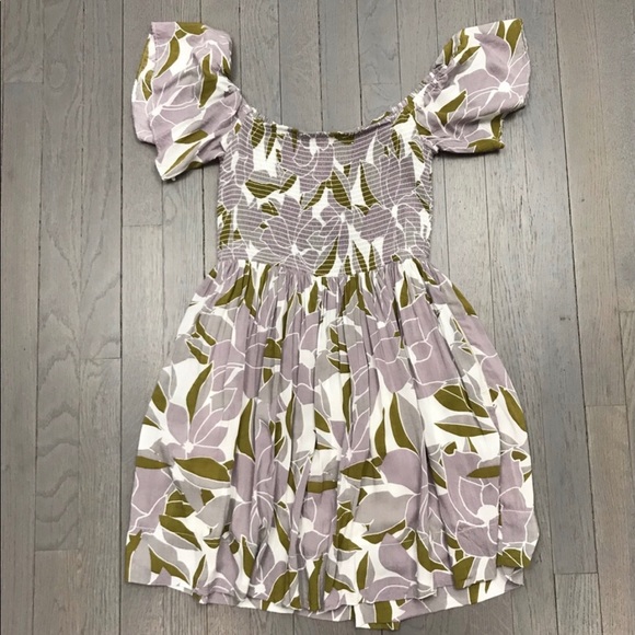 Free People Louise Smocked Off the Shoulder Mini - Picture 7 of 9